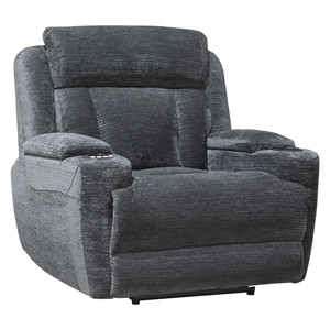 Parker Living Dalton 42&quotW Fabric Power Recliner in Charcoal Finish