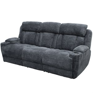 Parker Living Dalton Fabric Power Drop Down Console Sofa in Charcoal