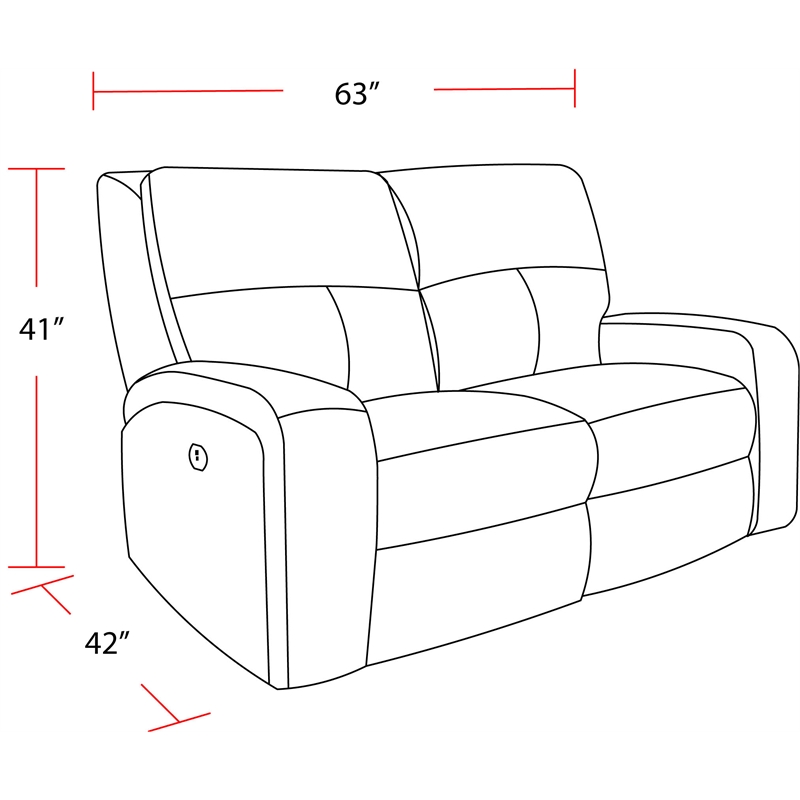 Parker Living Polaris Fabric Power Loveseat in Bizmark Gray Finish