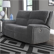 Parker Living Polaris Fabric Power Loveseat in Bizmark Gray Finish