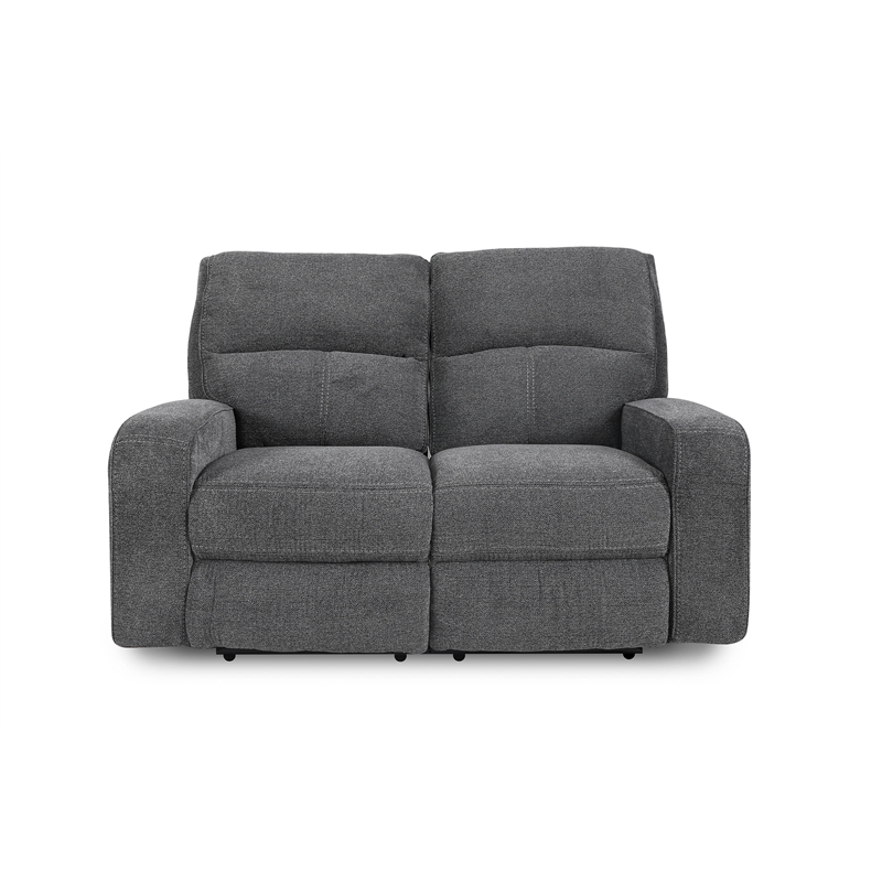Parker Living Polaris Fabric Power Loveseat in Bizmark Gray Finish