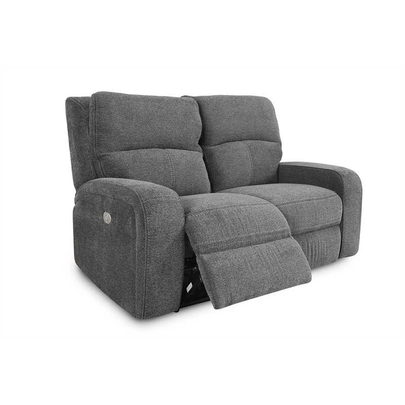 Parker Living Polaris Fabric Power Loveseat in Bizmark Gray Finish