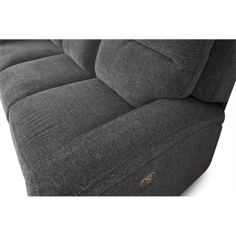Parker Living Polaris Fabric Power Loveseat in Bizmark Gray Finish