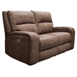 Parker Living Polaris Fabric Power Loveseat in Kahlua Brown Finish