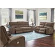 Parker Living Polaris Fabric Power Loveseat in Kahlua Brown Finish