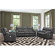 Parker Living Polaris Fabric Power Loveseat in Slate Charcoal Finish