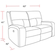 Parker Living Polaris Fabric Power Loveseat in Slate Charcoal Finish