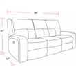 Parker Living Polaris Fabric Power Sofa in Bizmark Gray Finish