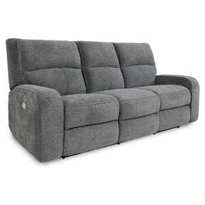 parker living polaris fabric power sofa in bizmark gray finish
