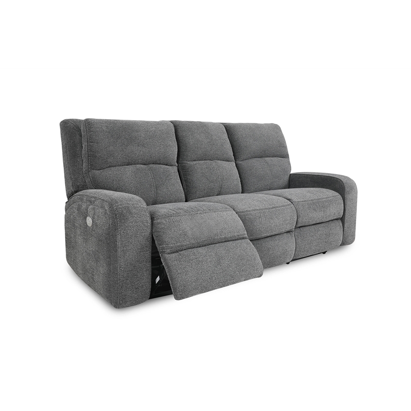 Parker Living Polaris Fabric Power Sofa in Bizmark Gray Finish