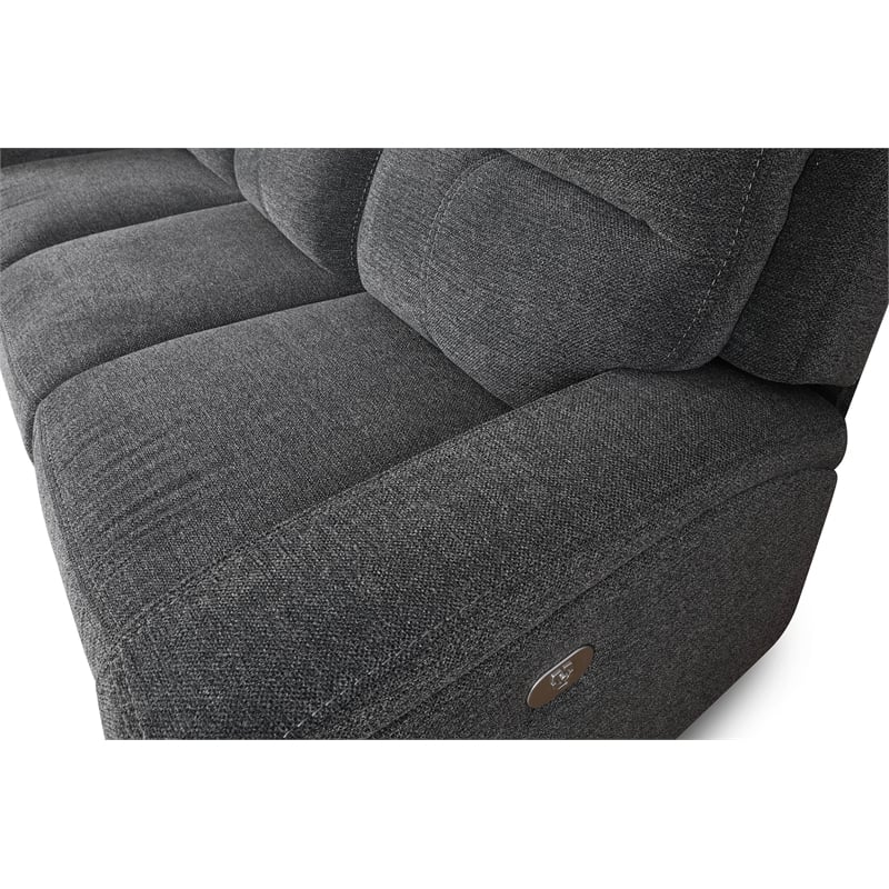 Parker Living Polaris Fabric Power Sofa in Bizmark Gray Finish