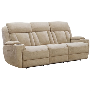 Parker Living Dalton - Lucky Fawn Fabric Power Console Sofa in Fossil Beige