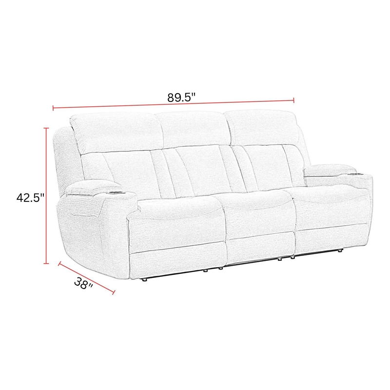 Parker Living Dalton - Lucky Fawn Fabric Power Console Sofa in Fossil Beige