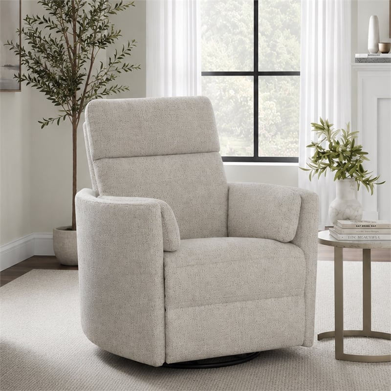 Parker Living Radius Fabric Power Swivel Glider Recliner in NaturalQuartz Finish
