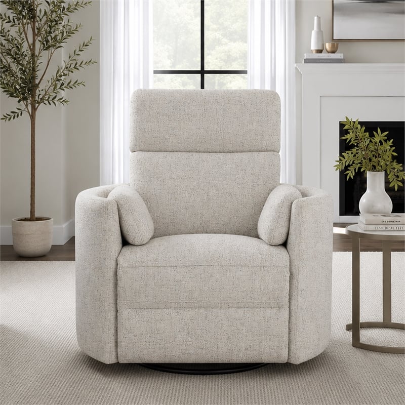 Parker Living Radius Fabric Power Swivel Glider Recliner in NaturalQuartz Finish