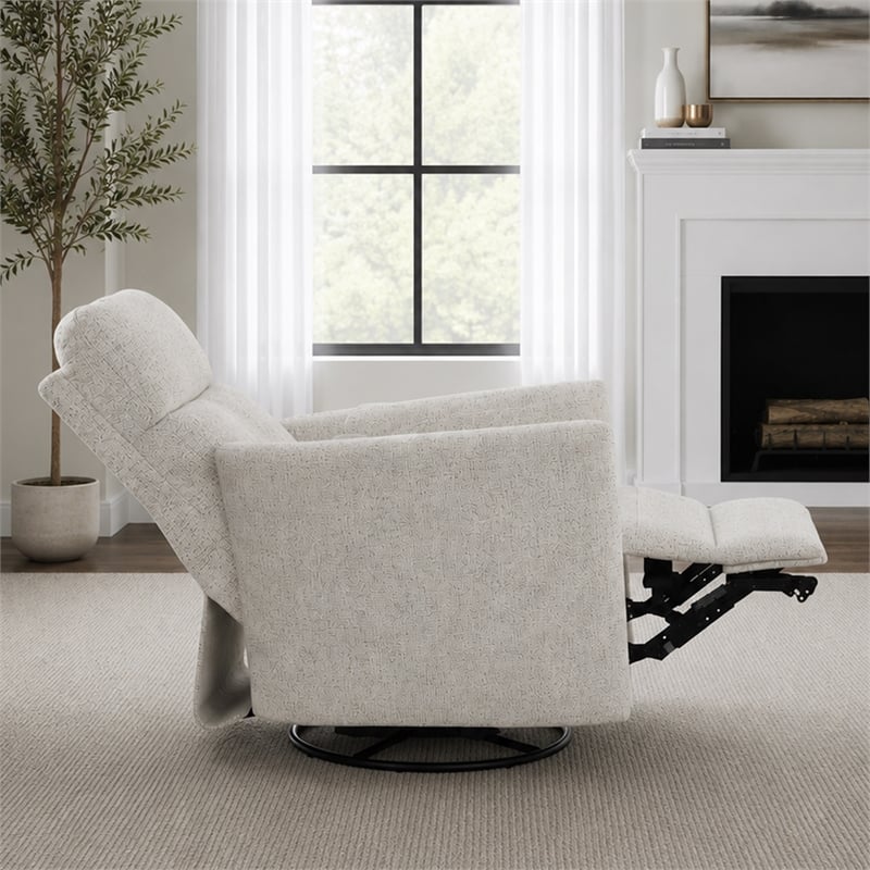 Parker Living Radius Fabric Power Swivel Glider Recliner in NaturalQuartz Finish