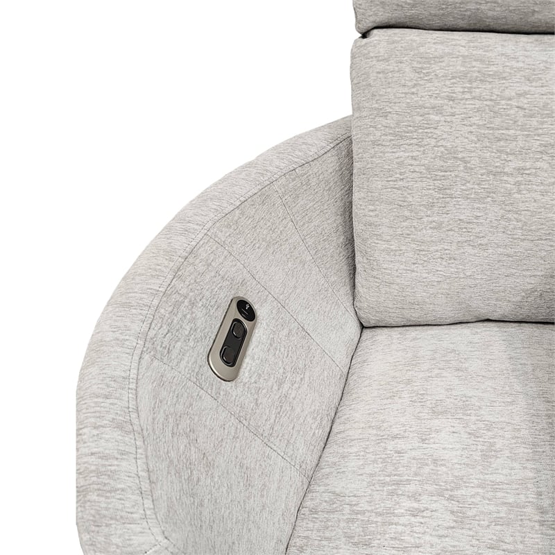 Parker Living Radius Fabric Power Swivel Glider Recliner in NaturalQuartz Finish