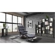 Parker Living Knight Fabric Manual Reclining Swivel Chair and Ottoman in Black