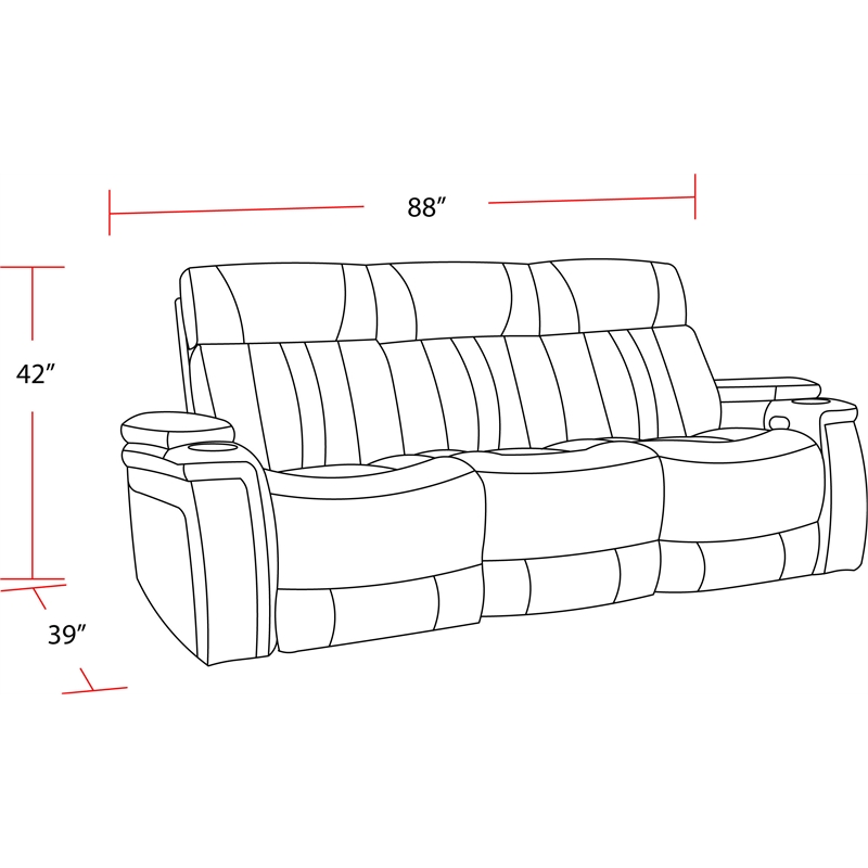 Parker Living Royce Fabric Power Drop Down Console Sofa in Fantom Ivory White