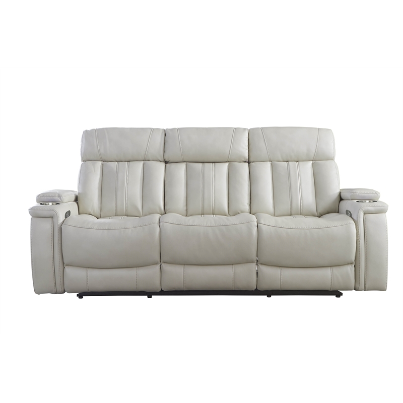 Parker Living Royce Fabric Power Drop Down Console Sofa in Fantom Ivory White
