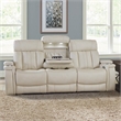 Parker Living Royce Fabric Power Drop Down Console Sofa in Fantom Ivory White