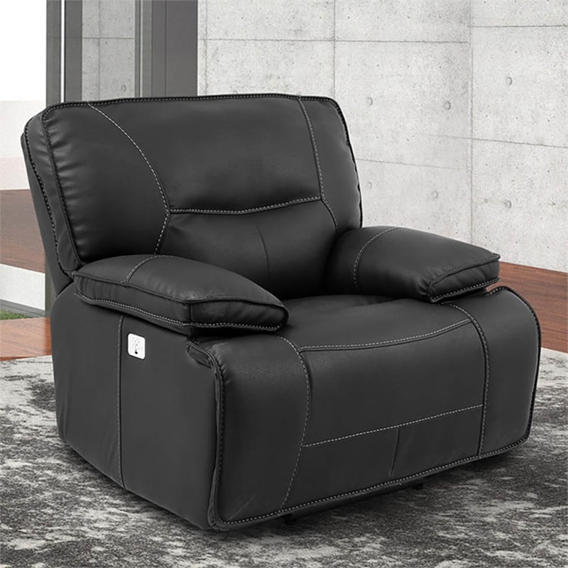 Parker Living Spartacus Fabric Power Recliner in Black Finish