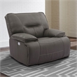 Parker Living Spartacus Fabric Power Recliner in Haze Gray Finish