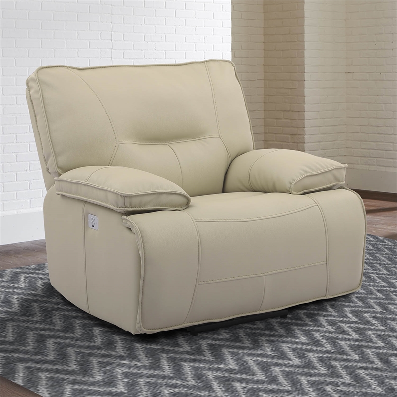 Parker Living Spartacus Fabric Power Recliner in Oyster Fossil Beige