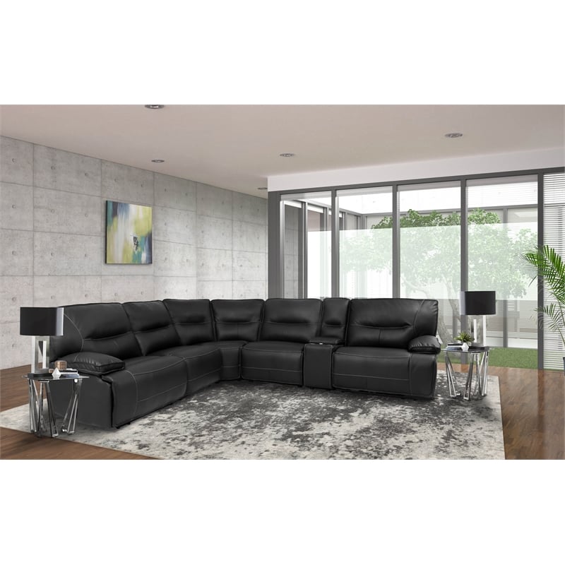 Parker Living Spartacus Fabric Power Loveseat in Black Finish