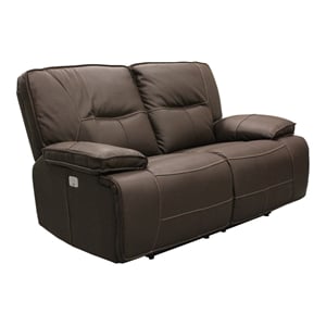 Parker Living Spartacus Fabric Power Loveseat in Chocolate Brown
