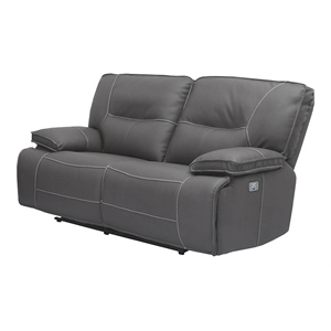 Parker Living Spartacus Fabric Power Loveseat in Haze Gray FInish