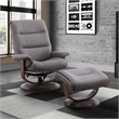Parker Living Fabric Manual Reclining Swivel Chair and Ottoman in Haze Gray