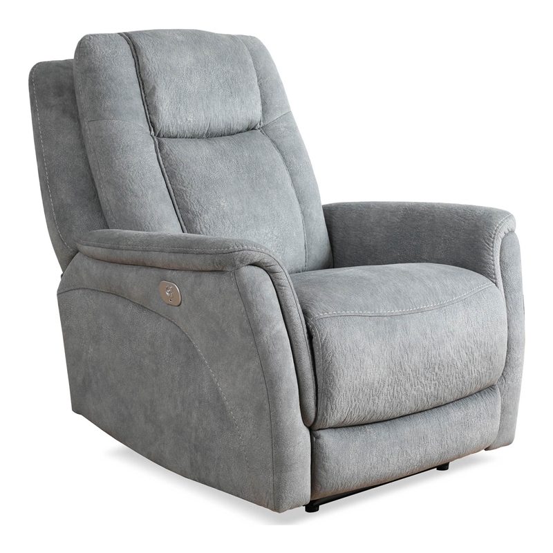Parker Living Linus Fabric Power Zero Gravity Recliner in Hudson Gray