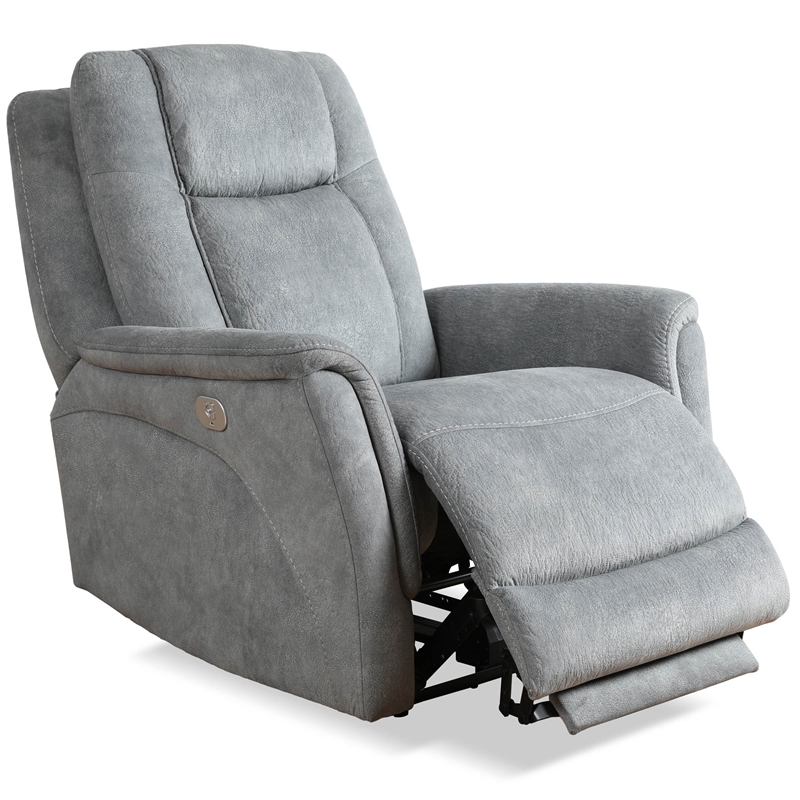 Parker Living Linus Fabric Power Zero Gravity Recliner in Hudson Gray