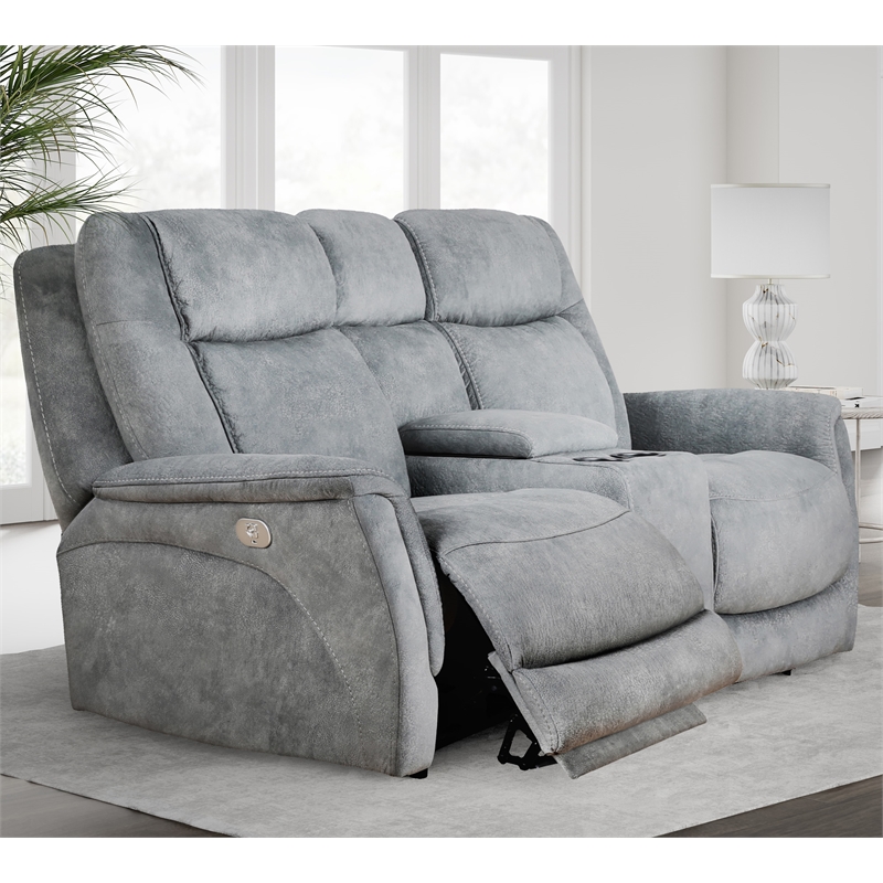 Parker Living Linus - Hudson Grey Power Zero Gravity Console Loveseat