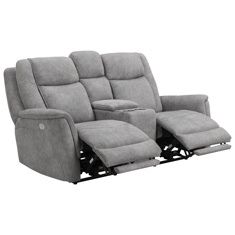 Parker Living Linus - Hudson Grey Power Zero Gravity Console Loveseat