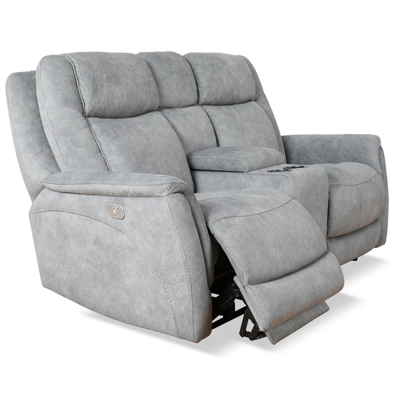 Parker Living Linus - Hudson Grey Power Zero Gravity Console Loveseat