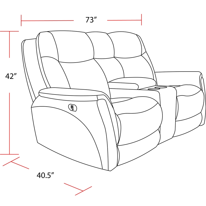 Parker Living Linus - Hudson Grey Power Zero Gravity Console Loveseat