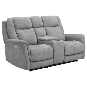 Parker Living Linus - Hudson Grey Power Zero Gravity Console Loveseat