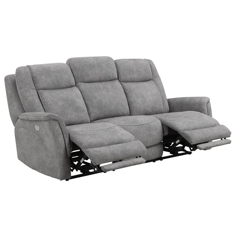 Parker Living Linus Fabric Power Zero Gravity Sofa in Hudson Gray