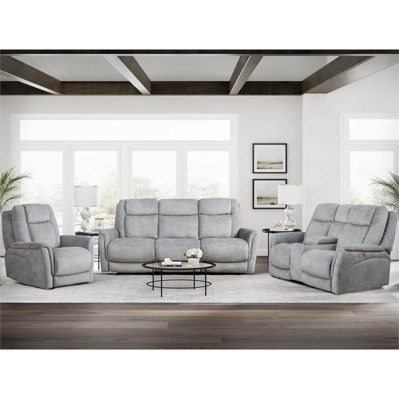 Parker Living Linus Fabric Power Zero Gravity Sofa in Hudson Gray