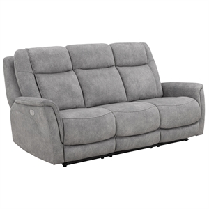 Parker Living Linus Fabric Power Zero Gravity Sofa in Hudson Gray