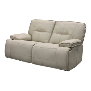 Parker Living Spartacus Fabric Power Loveseat in Oyster Fossil Beige