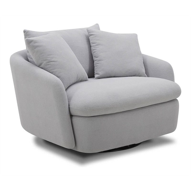 Parker Living Boomer Fabric Upholstered Swivel Chair with 2 Toss Pillows - Dove