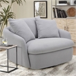 Parker Living Boomer Fabric Upholstered Swivel Chair with 2 Toss Pillows - Dove