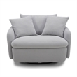 Parker Living Boomer Fabric Upholstered Swivel Chair with 2 Toss Pillows - Dove