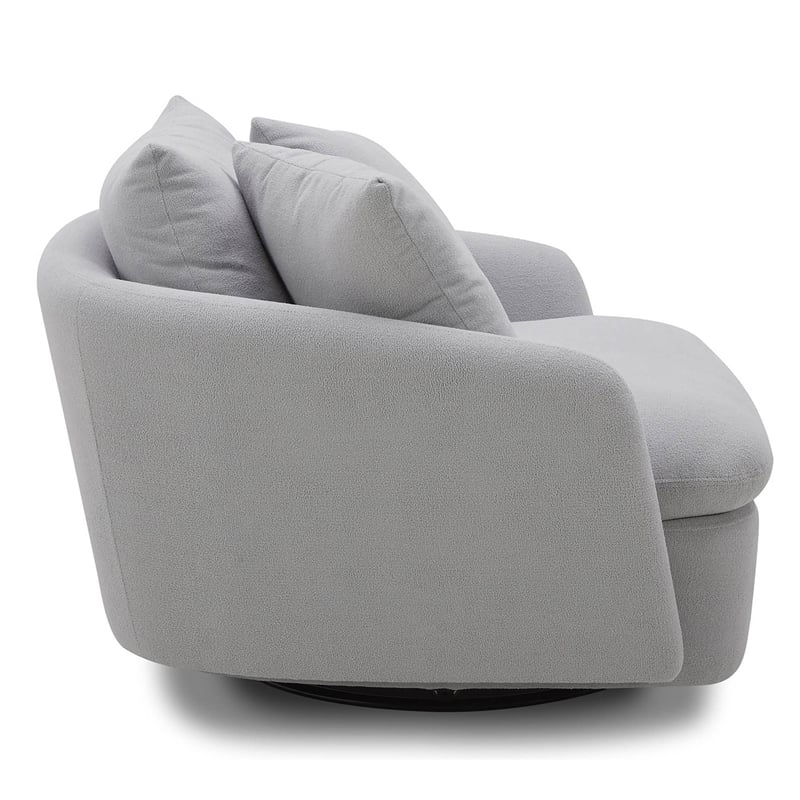 Parker Living Boomer Fabric Upholstered Swivel Chair with 2 Toss Pillows - Dove