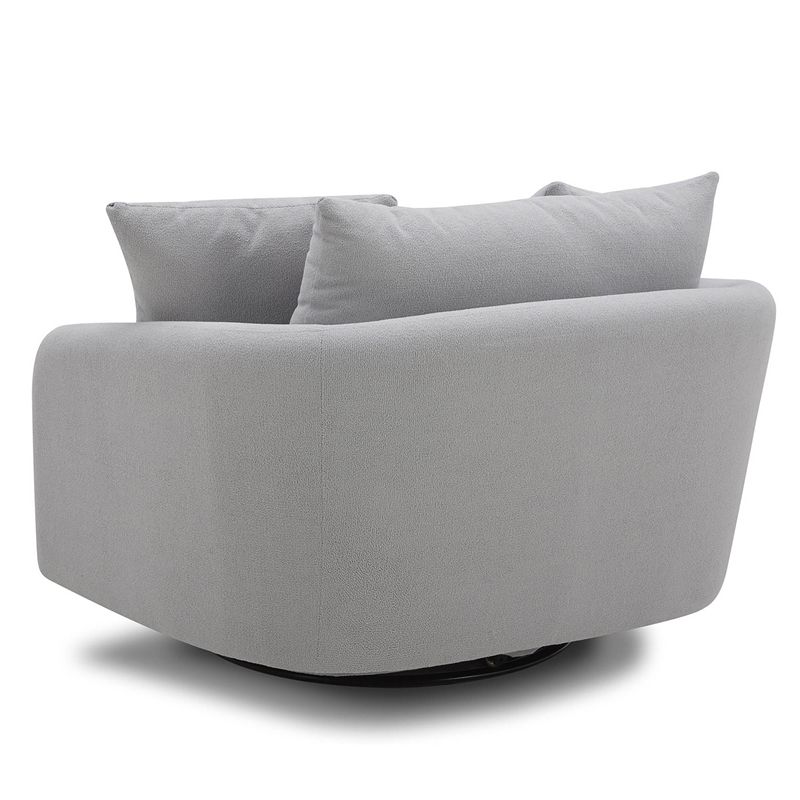 Parker Living Boomer Fabric Upholstered Swivel Chair with 2 Toss Pillows - Dove