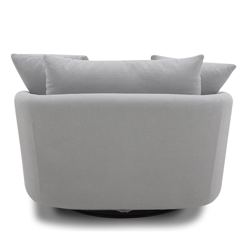Parker Living Boomer Fabric Upholstered Swivel Chair with 2 Toss Pillows - Dove