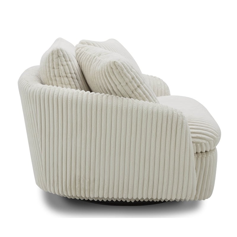Parker Living Boomer Fabric Upholstered Swivel Chair with 2 Toss Pillows - Ivory